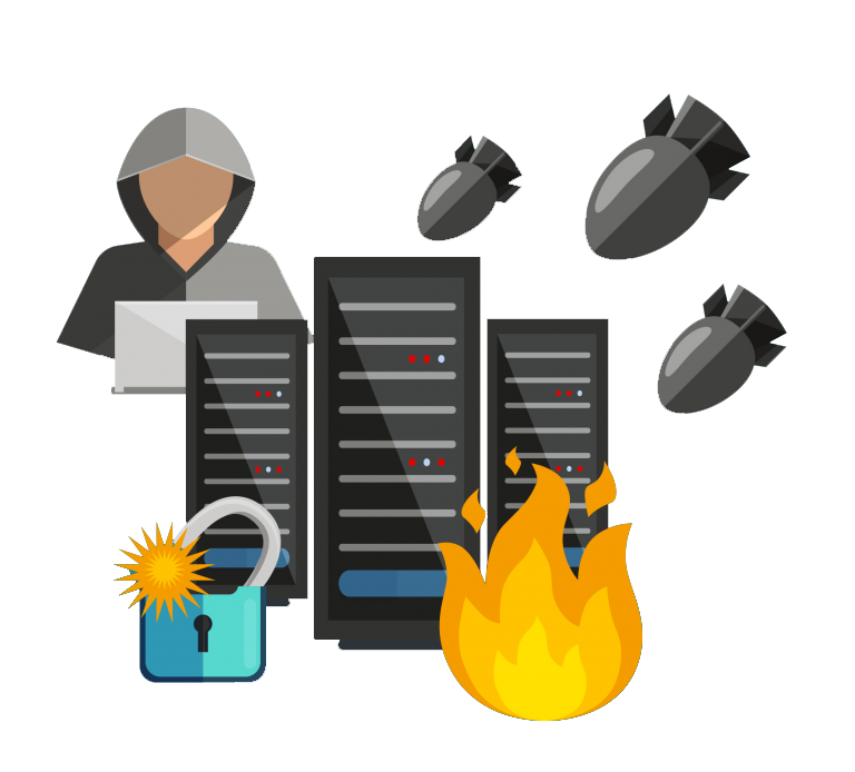 DoS ve DDoS saldırısı illüstrasyonu